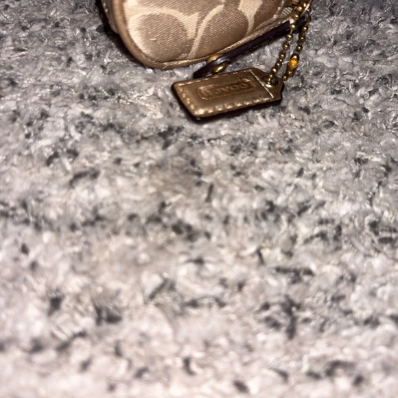 Coach Tan Monogram Pouch with zipper closure bag tag attached NWOT - Picture 4 of 6